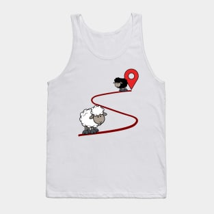 Black and white sheep map pin Tank Top